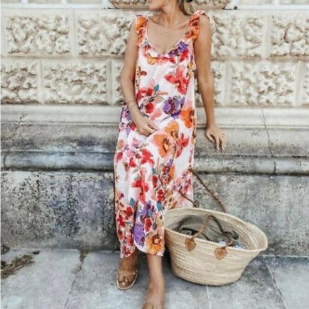 NWOT MULTICOLORE MAXI DRESS 🌸 - Picture 2 of 13